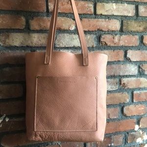 Portland Leather Full-size Crossbody Tote Pink Quartz Pebbled Leather C Grade